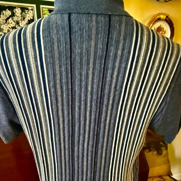 NEW-Corneliani Silk Linen Striped 3-Button Polo Shirt Mens Size 48, $575RT - Picture 6 of 12